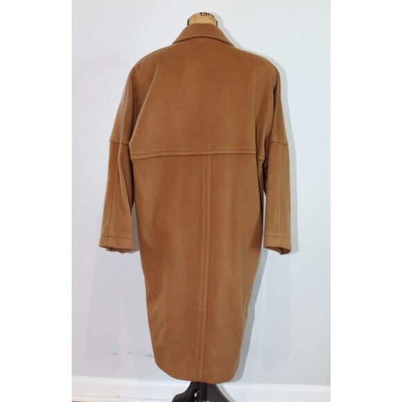 Anne Klein II Wool Blend Camel Colored Double Breasted Long Overcoat Women’s S - Picture 4 of 14